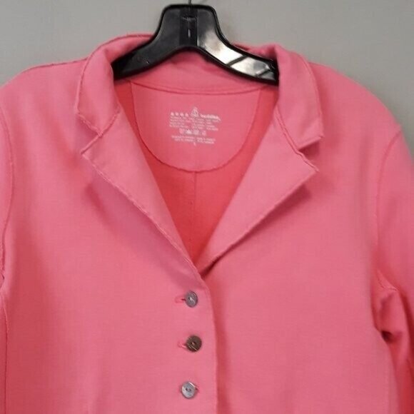 Neon Buddha Womens Jacket Small Pink Wearable Art Lagenlook Soft Knit - Picture 2 of 7